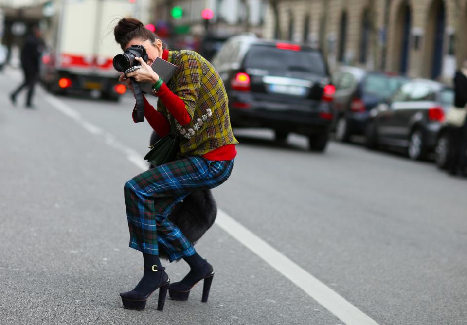 In 2012, everyone was still wearing heels—even street-style photographers!