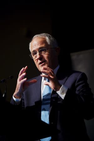 Australian Prime Minister Malcolm Turnbull announces the federal government's Cyber Security Strategy at the Australian Technology Park in Sydney, April 21, 2016. REUTERS/Dean Lewins/AAP