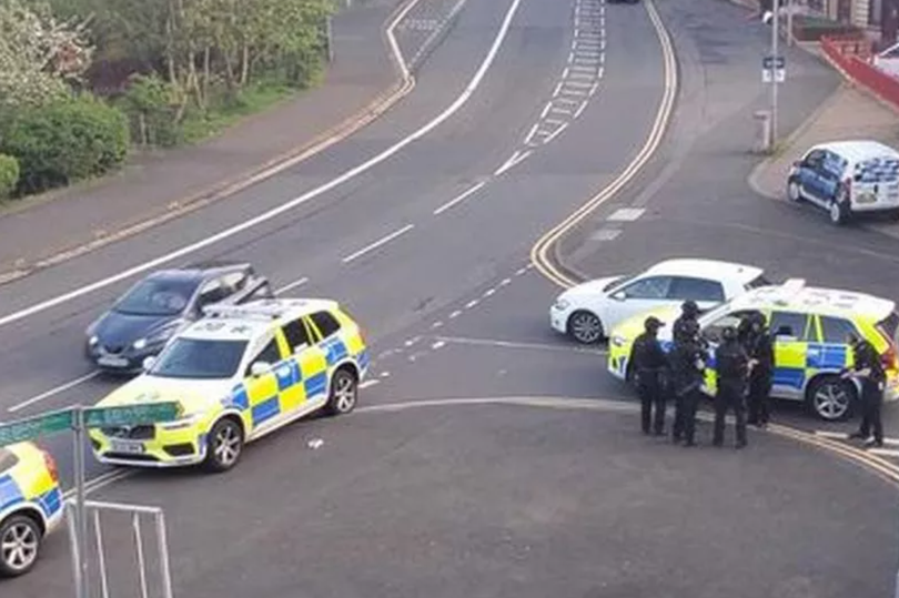 Armed officers at Springburn