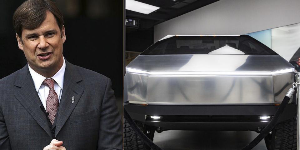 Ford CEO says the company is not threatened by Tesla's Cybertruck.