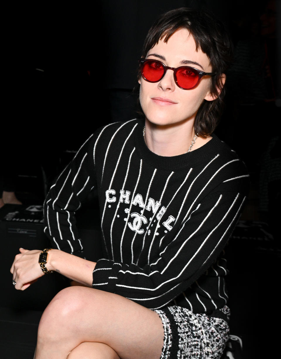 <p>Kristen Stewart snags a front-row seat at the Chanel fashion show during Paris Fashion Week on Oct. 4. </p>