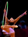 LONDON, ENGLAND - AUGUST 11: Yeon Jae Son competes during the Individual All-Around Rhythmic Gymnastics final on Day 15 of the London 2012 Olympics Games at Wembley Arena on August 11, 2012 in London, England. (Photo by Jamie Squire/Getty Images)