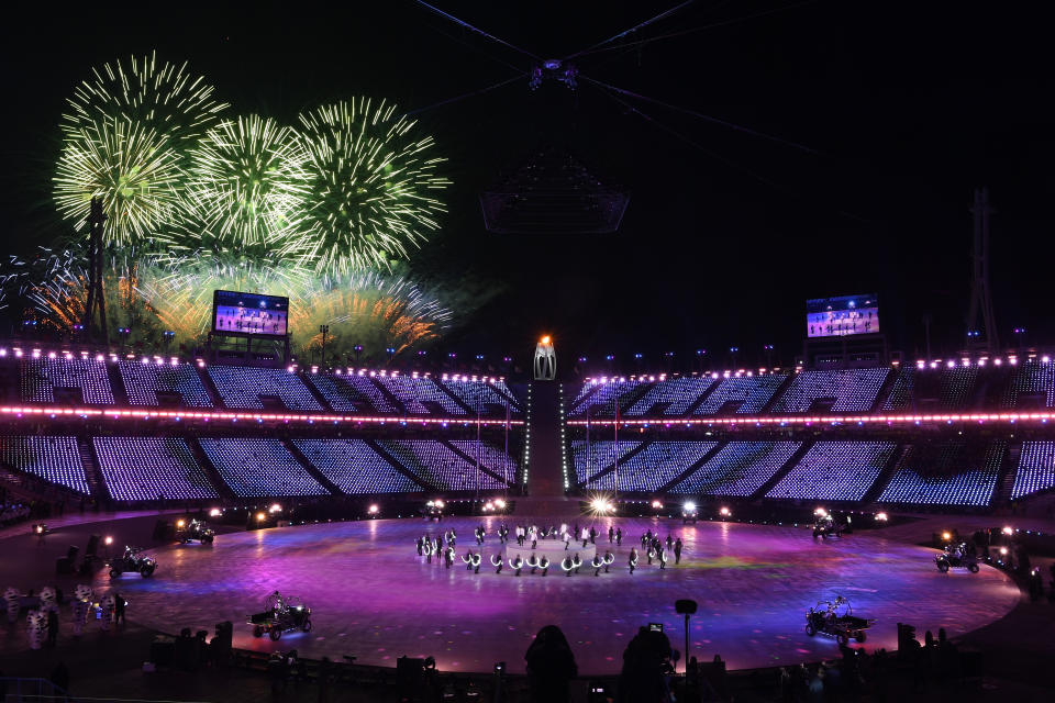 <p>Band EXO perform during the Closing Ceremony of the PyeongChang 2018 Winter Olympic Games at PyeongChang Olympic Stadium on February 25, 2018 in Pyeongchang-gun, South Korea. (Photo by David Ramos/Getty Images) </p>