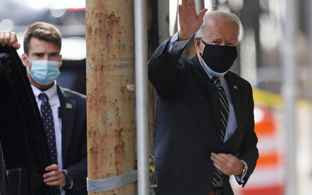 US President-elect Joe Biden arrives at the Queen theatre in Delaware