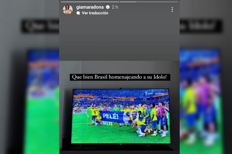 El filoso comentario de Gianianna Maradona frente al homenaje a Pelé: “Que  bien Brasil”