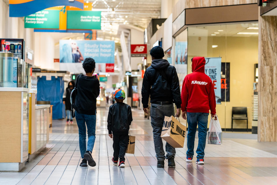 People shop at a mall in Anne Arundel, Md., on Nov. 9, 2022. (Eric Lee / Bloomberg via Getty Images file)