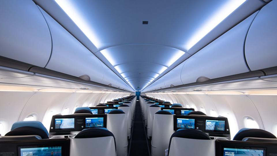 Interior of a La Compagnie flight