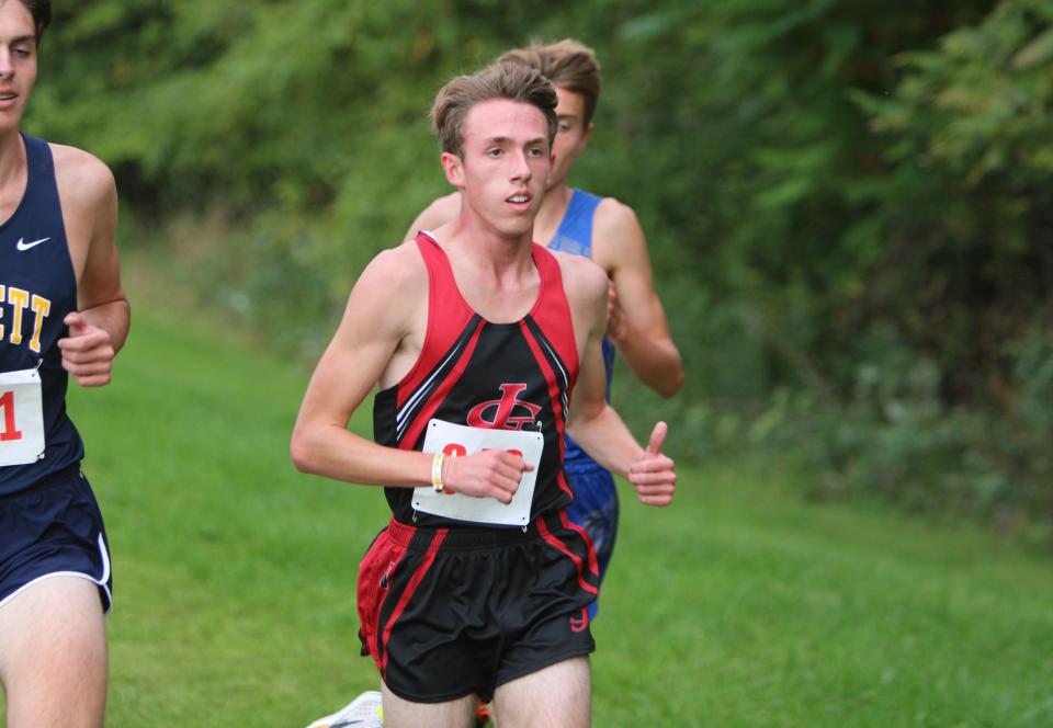 St. Johns' Isaac Staib won the CAAC Red cross country jamboree Tuesday, Sept. 19, 2023 at Howell High School.