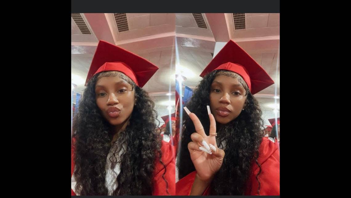 Ashanti Hill graduated from Wyandotte High School in Kansas City, Kansas in May 2022. She died in a car crash the following year.