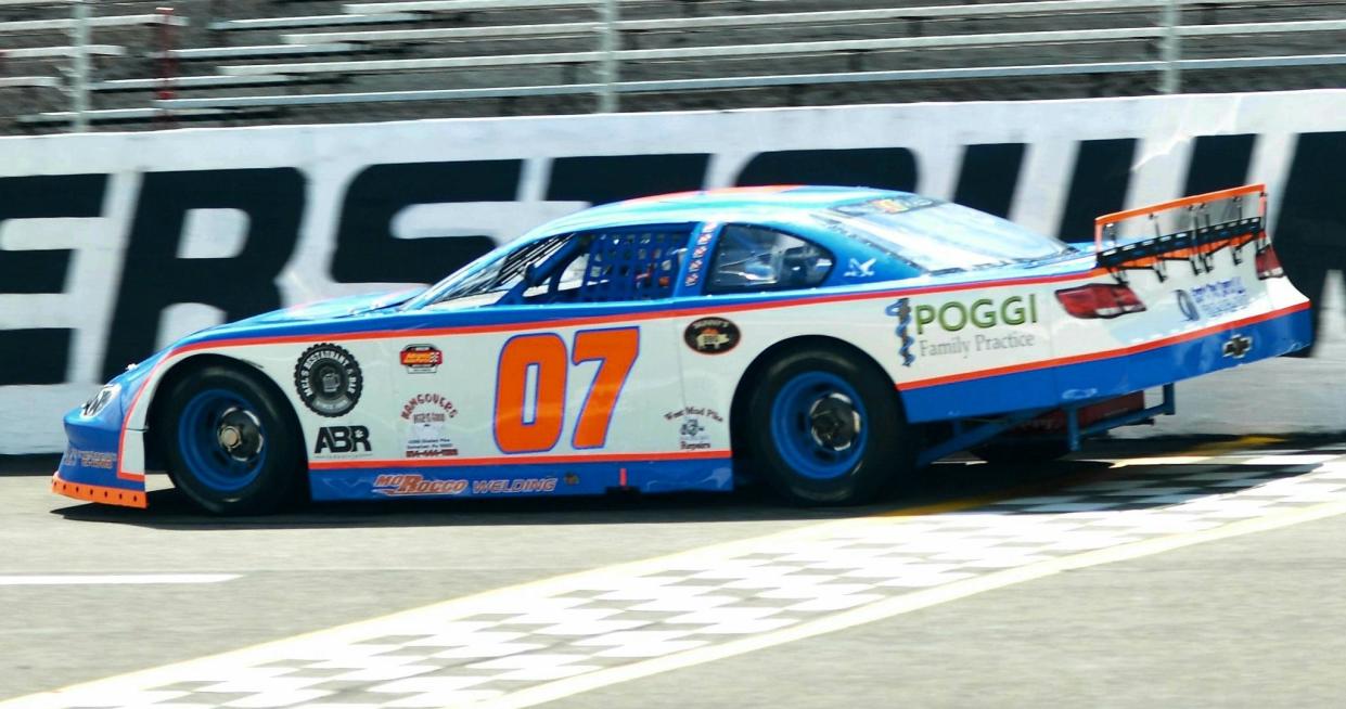 Defending Jennerstown Speedway One Stop Auto Sales Pro Stock division champion Josh Dunmyer practices, April 13, in Jennerstown.