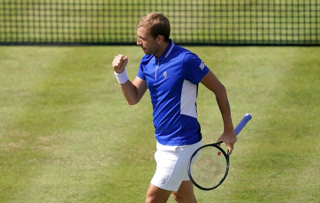 Dan Evans progressed on Tuesday