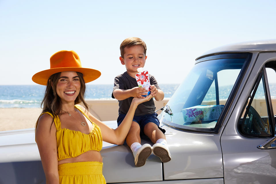 Actress Nikki Reed in Caliwater Kids campaign on the beach