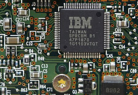 An IBM Central Processor Unit (CPU) is seen on a Hard Disk Drive (HDD) controller in Kiev, in this file photo from March 5, 2012. REUTERS/Gleb Garanich/Files