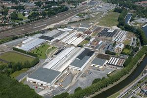 Aerial view of Bombardier Transportation’s site in Bruges, Belgium.