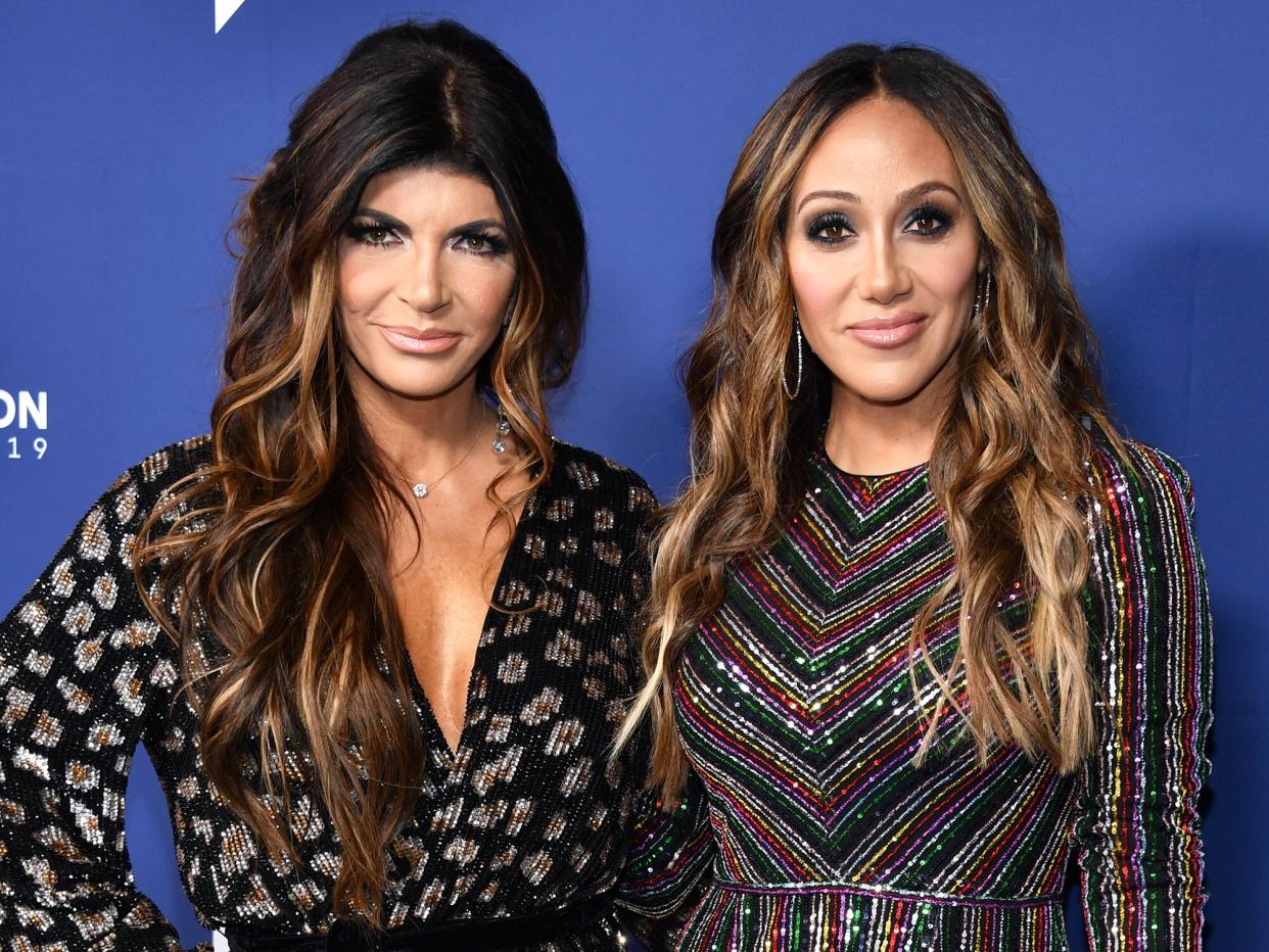 Teresa Giudice and Melissa Gorga attend the opening night of 2019 BravoCon at Hammerstein Ballroom on November 15, 2019 in New York City