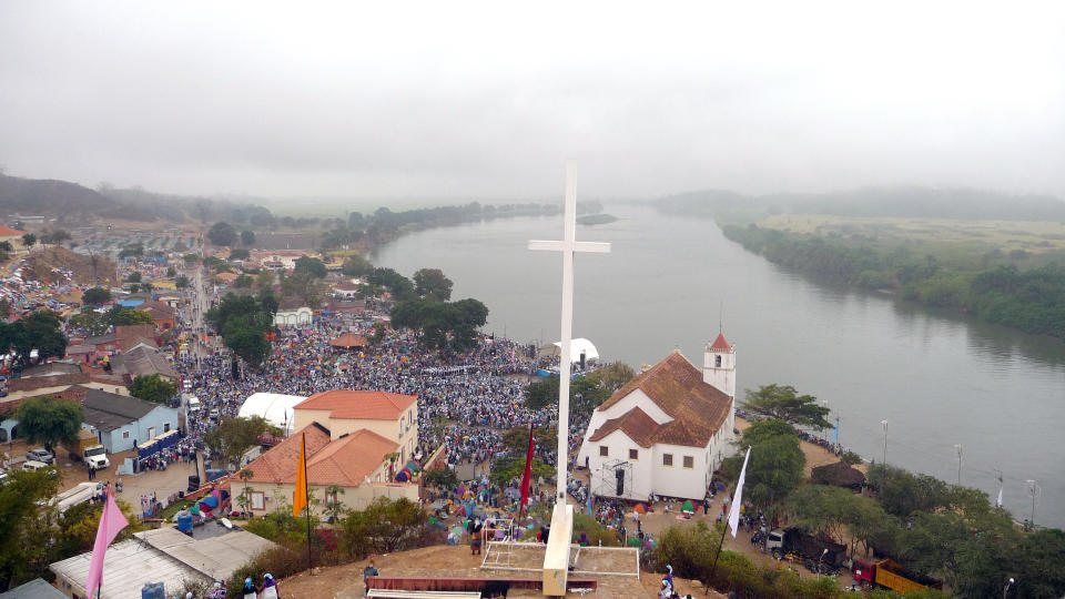 Estimated 2010 Catholic population: 10,850,000 Percentage of population that is Catholic, 2010: 56.8  Pew Research Center, “Global Christianity"  Photo: Hundreds of thousands of Angolans gather on August 4, 2012 in Muxima, 150 kms from Luanda to take part in the most important Catholic pilgrimage in the country. AFP PHOTO / ESTELLE MAUSSION        