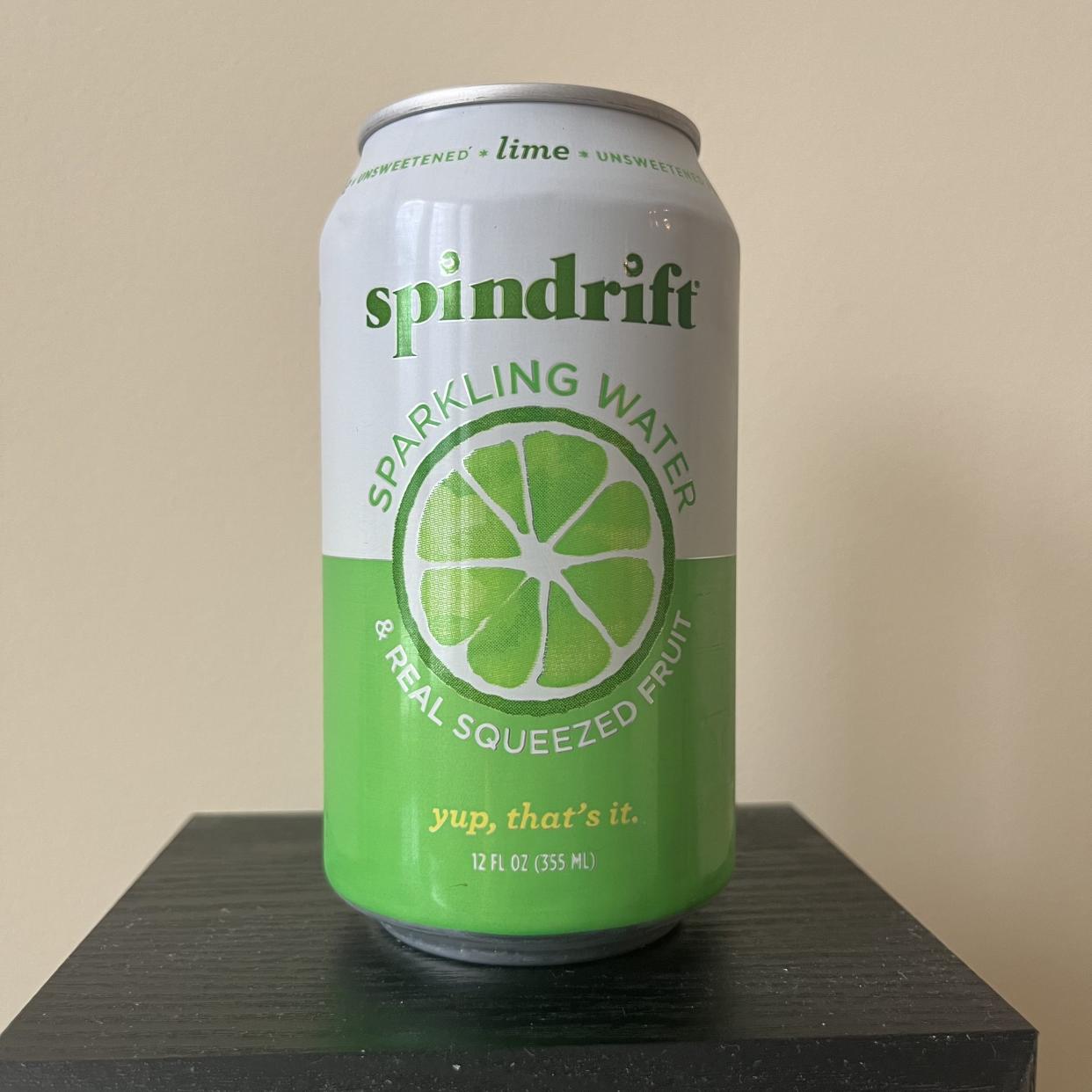 a can of spindrift lime