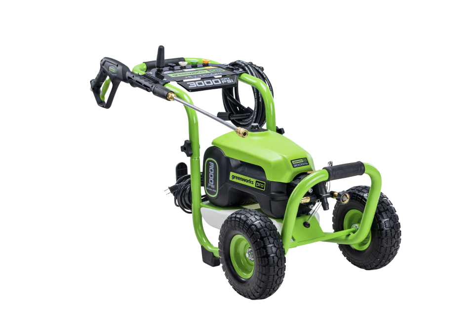 <p><strong>Greenworks</strong></p><p>lowes.com</p><p><strong>$399.00</strong></p><p><a href="https://go.redirectingat.com?id=74968X1596630&url=https%3A%2F%2Fwww.lowes.com%2Fpd%2F--%2F1003203122&sref=https%3A%2F%2Fwww.goodhousekeeping.com%2Fhome%2Fcleaning%2Fg33460230%2Fbest-pressure-washers%2F" rel="nofollow noopener" target="_blank" data-ylk="slk:Shop Now;elm:context_link;itc:0;sec:content-canvas" class="link ">Shop Now</a></p><p>At 3,000 PSI, this is the <strong>most powerful electric pressure washer we have ever tested</strong> (some gas-powered models get up above 4,000 PSI). "It's a serious piece of power equipment," Dan says. "Extremely durable, and enough power to blast through our toughest tests, including cleaning a brick patio covered in several years of mildew and muck."</p><p>Though the Greenworks unit is up for any task, it's more of a commitment than most pressure washers. For starters, it's on the expensive side. It took a solid hour to assemble, compared with the five minutes or less of simpler models. And even with the wheeled design, transporting the 52-pound machine takes some muscle, and finding room to store it could be even more of a trick. If none of those issues are dealbreakers for you, the Greenworks will not disappoint when it comes to cleaning power and easy, intuitive operation. Our testers were also impressed by the relatively quiet operation of the brushless motor, especially since the pressure washer packs so much oomph.</p>