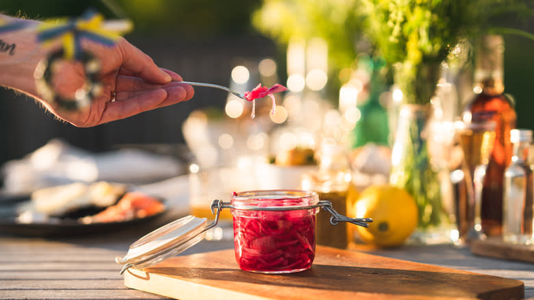 Pickled red onions