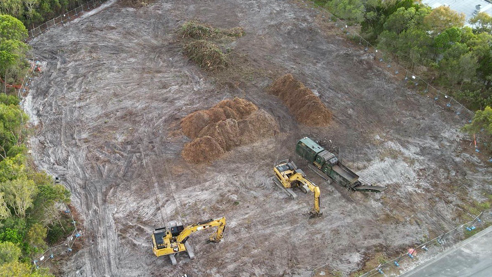 An aerial view of the development site.