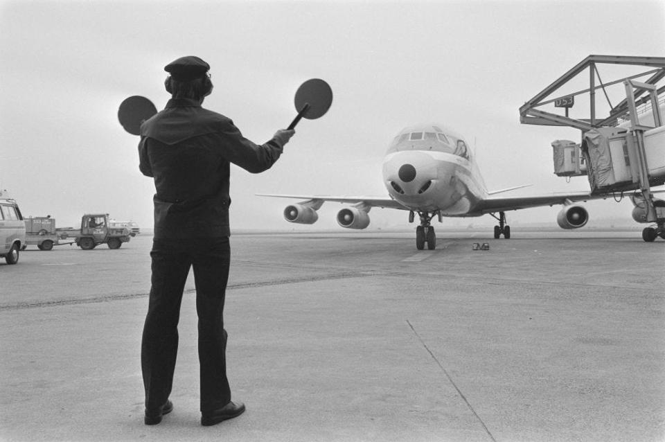 A Douglas DC-8 at Amsterdam's Schiphol airport on March 13, 1985. - Copyright: Sepia Times/Getty Images