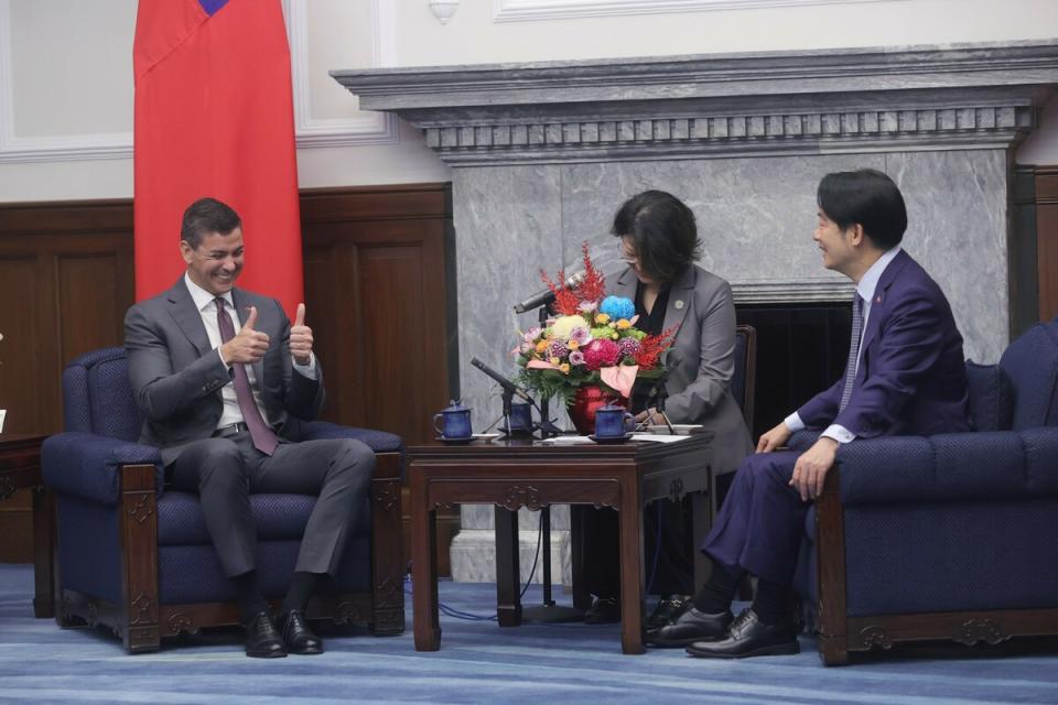 總統賴清德會晤巴拉圭總統貝尼亞。   圖：總統府提供
