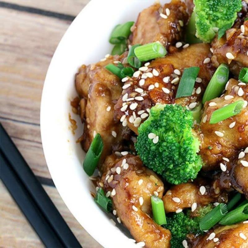 <p>The ultimate sesame chicken recipe is here! It's easier to make than you may think and it goes great with broccoli and cauliflower rice or low-carb noodles! </p><p><strong>Get the recipe here: <a href="https://www.tasteaholics.com/recipes/low-carb-keto/low-carb-sesame-chicken/" rel="nofollow noopener" target="_blank" data-ylk="slk:Low-Carb Sesame Chicken;elm:context_link;itc:0;sec:content-canvas" class="link ">Low-Carb Sesame Chicken</a></strong></p>