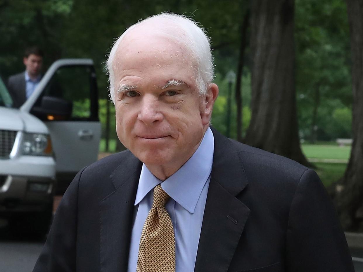 John McCain, who has undergone treatment for brain cancer, has been a vocal critic of the US President: Getty