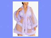 <p>Savage x Fenty sheer marabou short robe, $79, <a rel="nofollow noopener" href="https://www.savagex.com/products/6587053" target="_blank" data-ylk="slk:savagex.com;elm:context_link;itc:0;sec:content-canvas" class="link ">savagex.com</a> </p>