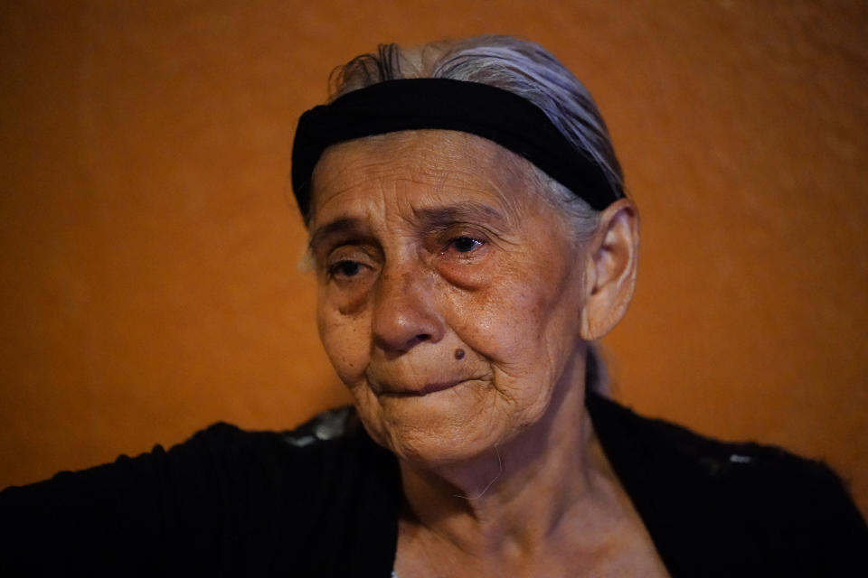 Amanda Breve, 75, speaks during an interview with The Associated Press in the Kensington section of Philadelphia, Sunday, May 16, 2021. (AP Photo/Matt Rourke)