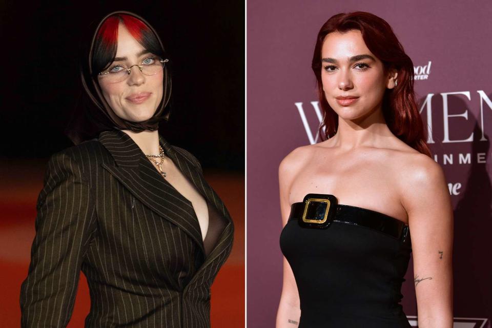 <p>Getty</p> Billie Eilish; Dua Lipa