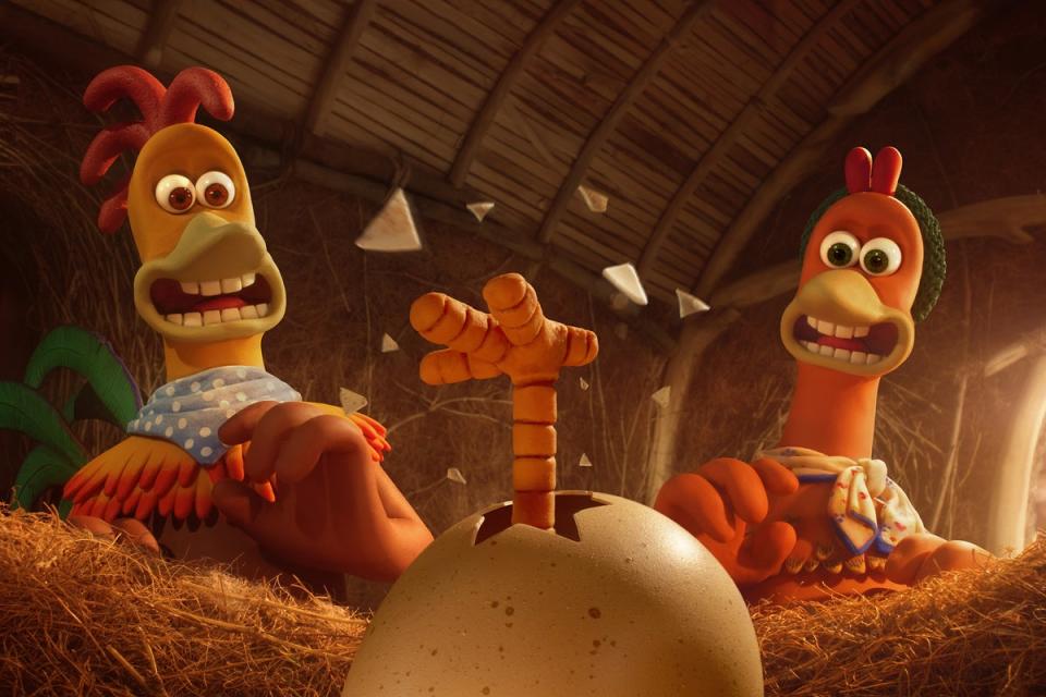 Coop dreams: Rocky (Zachary Levi) and Ginger (Thandiwe Newton) in ‘Chicken Run: Dawn of the Nugget’ (Aardman/Netflix)