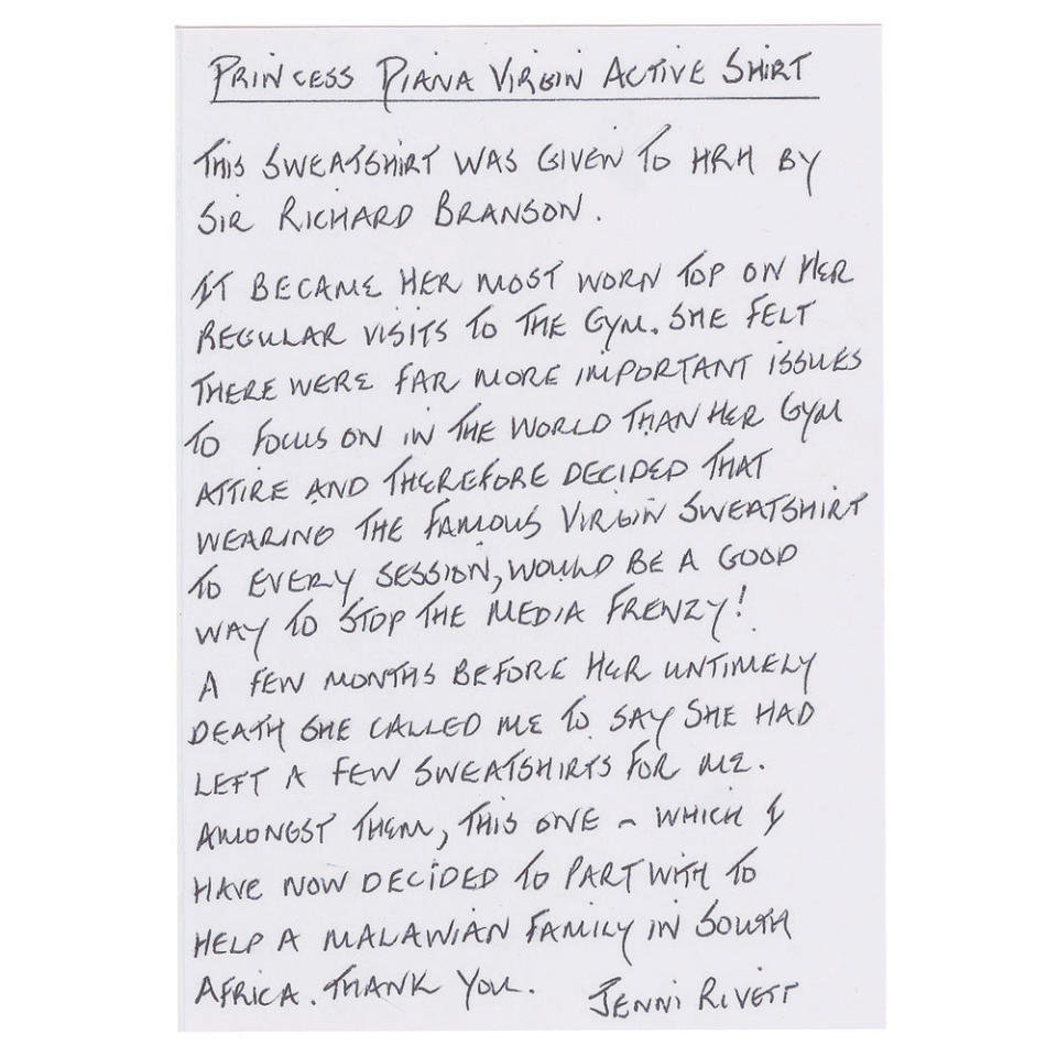 Jenni Rivett's note | RR Auction