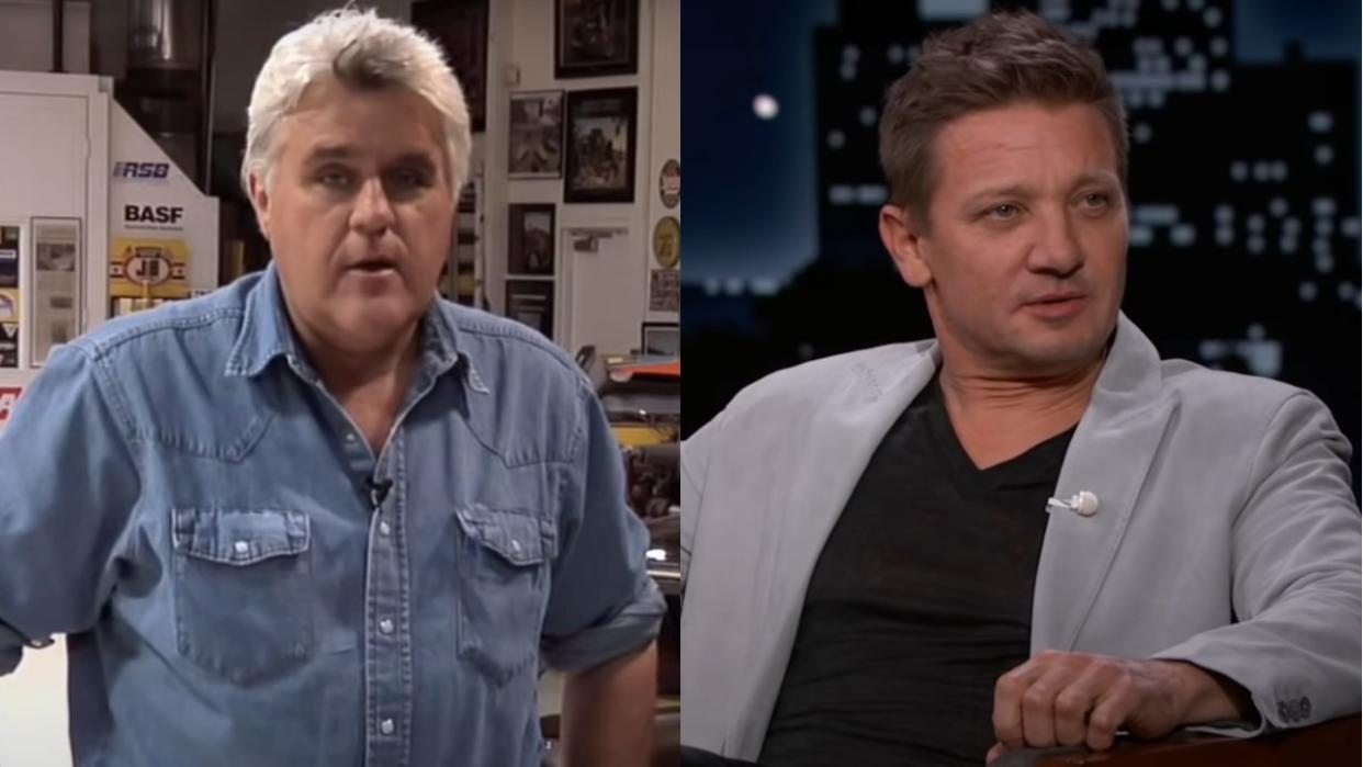  Jay Leno on Jay Leno's Garage and Jeremy Renner on Jimmy Kimmel Live. 