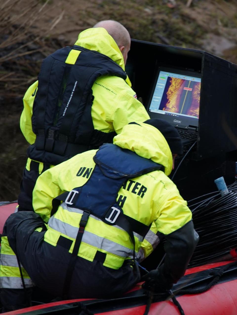 The Argus: Teams using sonar in the River Wyre