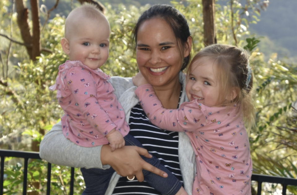 Ms Melbourne with her two daughters, Lexi, 3, and Maesha, one. Source: Supplied
