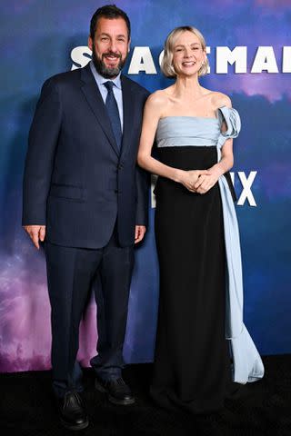 <p>Gilbert Flores/Variety via Getty</p> Adam Sandler and Carey Mulligan at the L.A. 'Spaceman' premiere.