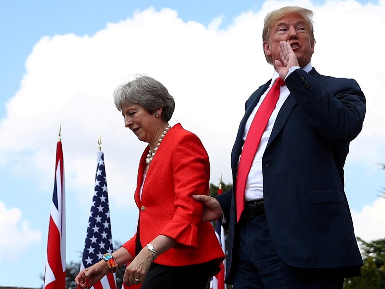 <p>Former US president Donald Trump and former UK prime minister Theresa May in 2018</p> (REUTERS)