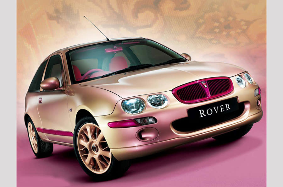 <p>With MG Rover getting up to nonsense such as this. It's not hard to see why the company went to the wall. In 2002 the British car maker teamed up with young fashion designer <strong>Matthew Williamson</strong> to create a 25 with some pizzazz, to tie in with London Fashion Week. With its various shades of pink the car was certainly not for shrinking violets.</p>