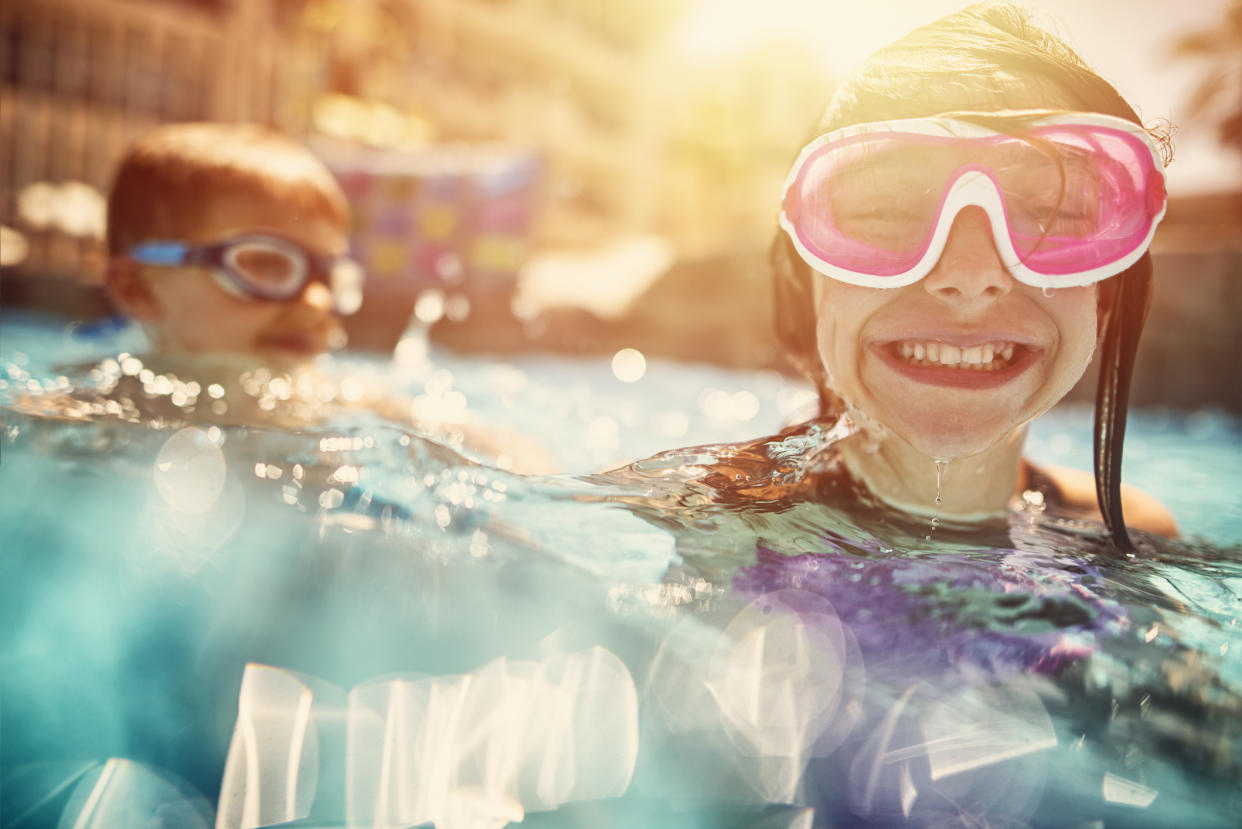 Children swimming as parents about the 'dry drowning' risk during the hot weather. (Getty Images)