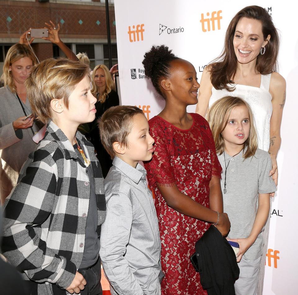 Jolie smiled proudly at (from left) Shiloh, Knox, Vivienne and Zahara at the Sept. 10, 2017, TIFF event.