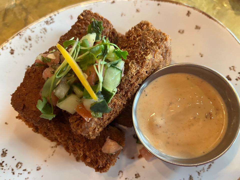 House-made hummus fries at Spice Road Table.