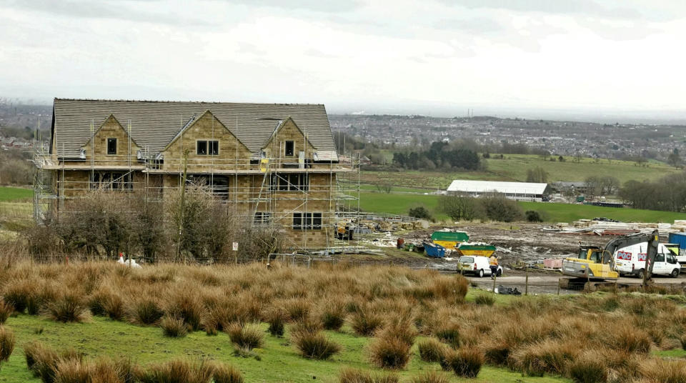 Demolition work to remove five £1million pound mansions that broke planning regulations is almost complete – with just a single luxury property still standing.  See SWNS story SWLEhouse.  The six-bed detached properties on a stunning plot in the West Pennine moors wer up to a third bigger and in different locations than they were allowed, a planning inquiry found.  Bolton Council issued an enforcement notice for demolition in 2018 and a planning inspector then gave the  householders 12 months to demolish the structures and return the site to its previous state. 