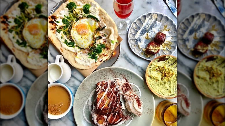 Middle Eastern brunch spread