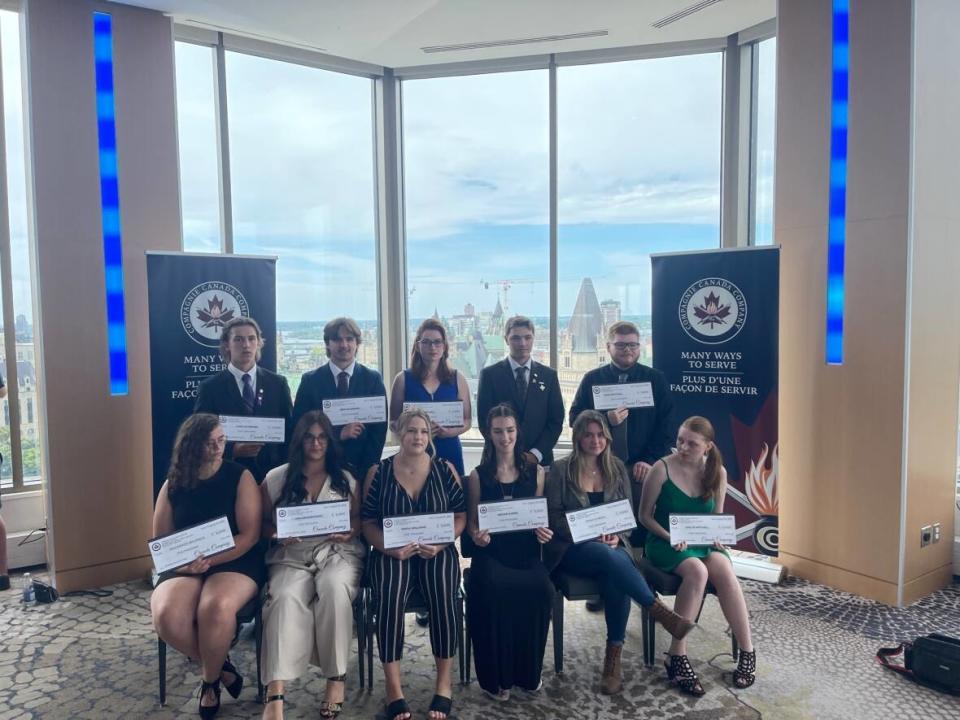 22 students whose parents were killed during military service in the Canadian Armed Forces gathered in Ottawa Thursday to receive scholarships. (Uday Rana/CBC - image credit)