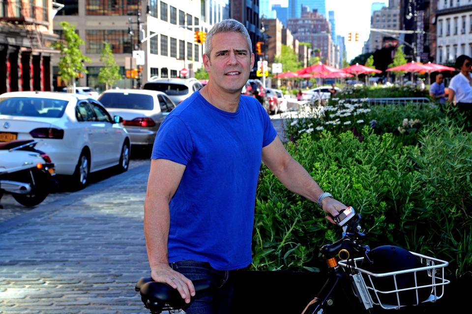 Andy Cohen Photo Call for Andy Cohen Rides Buzz E-Bike, 14th St. & 9th Ave, New York, NY July 1, 2019. Photo By: Steve Mack/Everett Collection