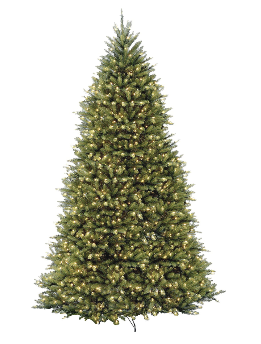1) 10' Pre-Lit Artificial Fir Christmas Tree