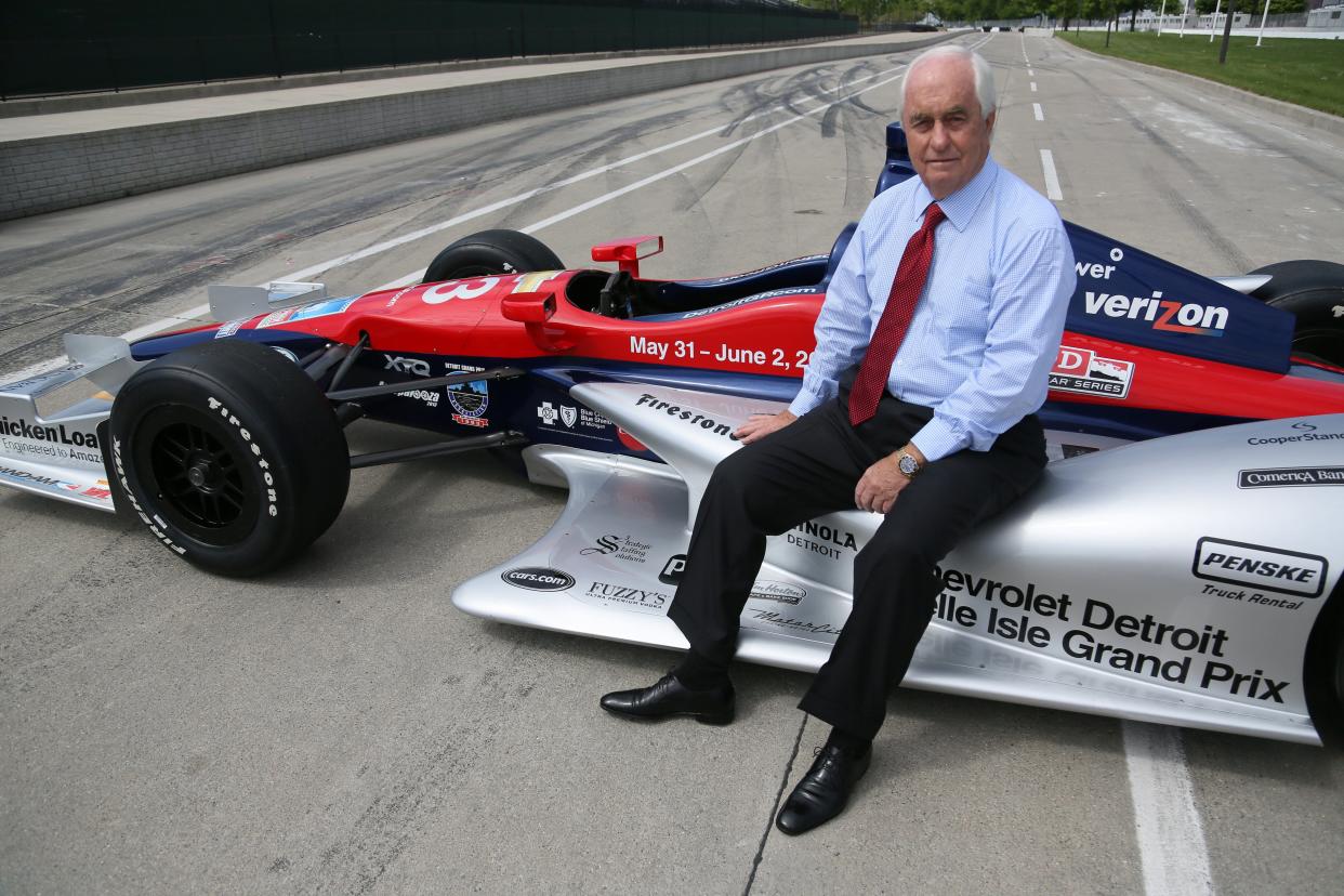 Roger Penske on the Grand Prix track Belle Isle in Detroit in May 2013.