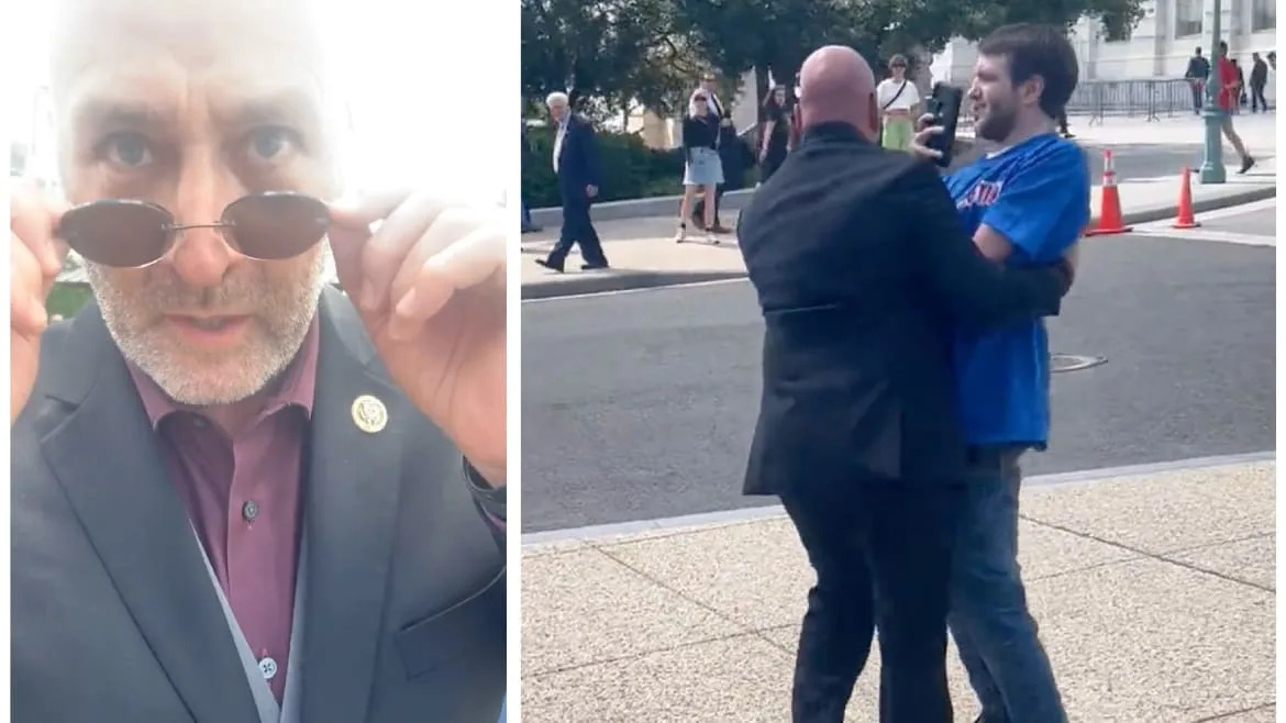 Fascism in Action: GOP Congressman Manhandles Protester During Boebert Event (news.yahoo.com)