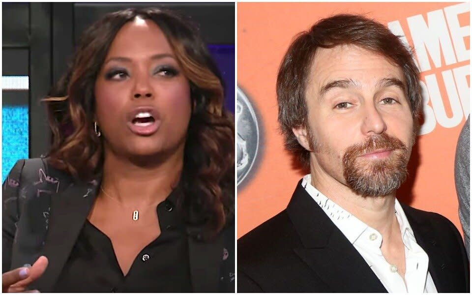 Aisha Tyler, Sam Rockwell (Photo: YouTube/Getty)